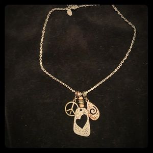 Lia Sophia mixed metal peace necklace